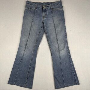 RL Polo Jeans Co Flare Stitched Ranch Pocket Jeans Womens 5/6 Y2K Low Rise